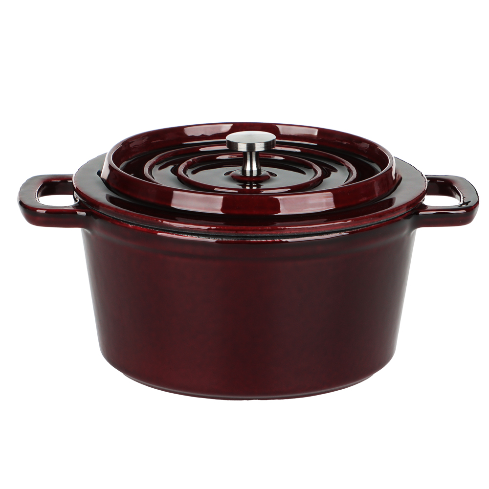 BY COLLECTION Pan with lid, cast iron with enamel coating, 14x7cm, 800ml