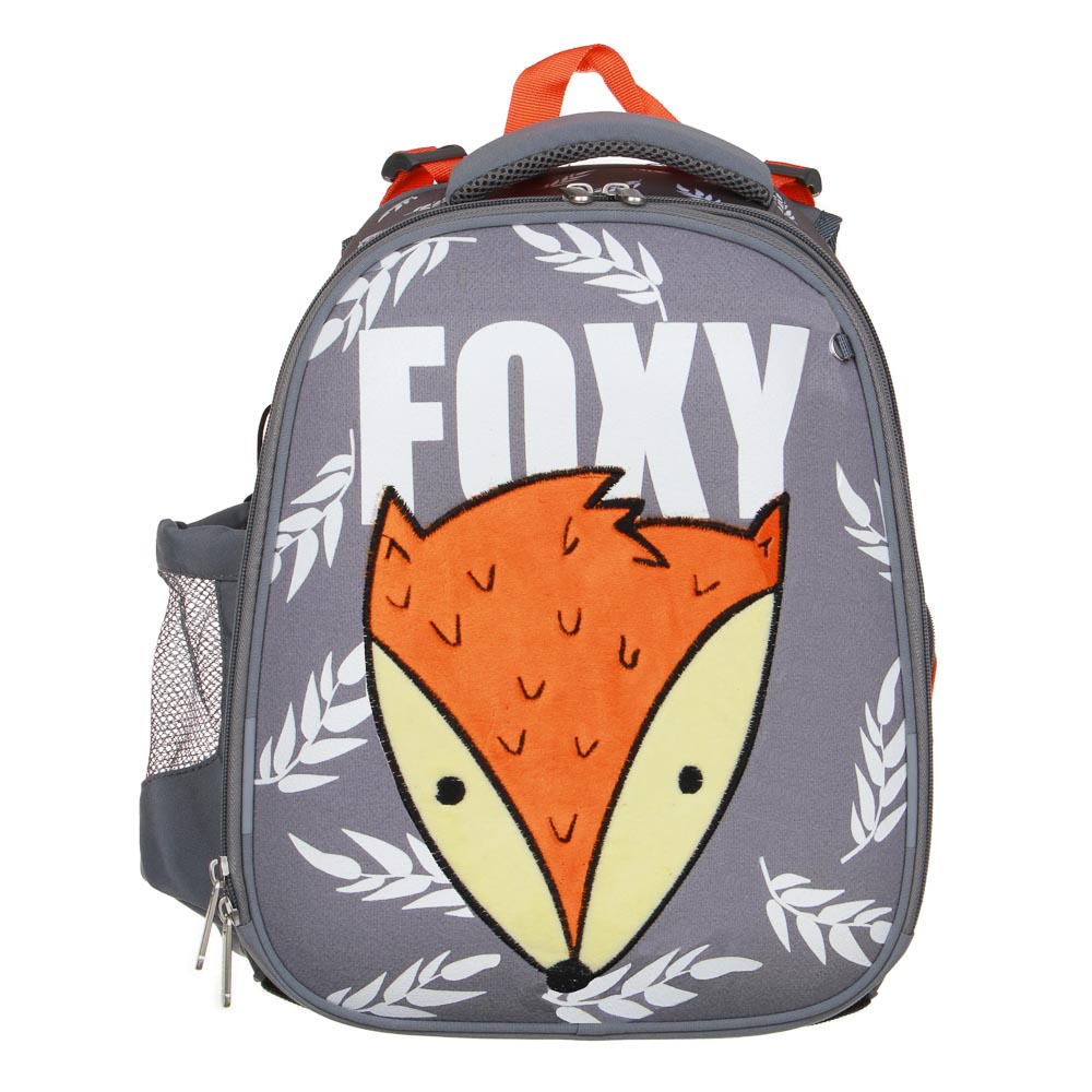 FOXY School backpack, hard, 38x28x15cm, 2 compartments, 2 pockets, ergonomic back, height-adjustable straps, PE