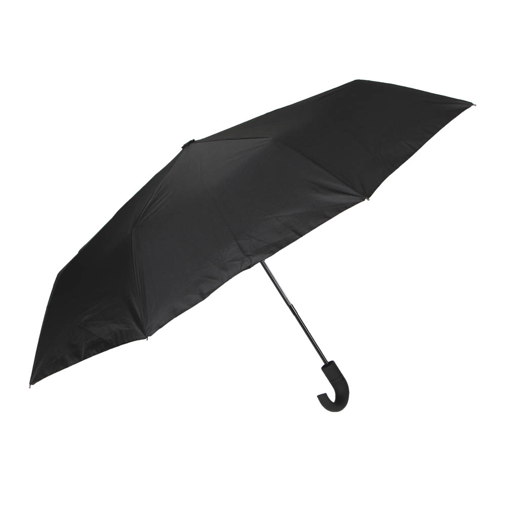 Men's umbrella, automatic, alloy, plastic, polyester, 55cm, 8 spokes, black