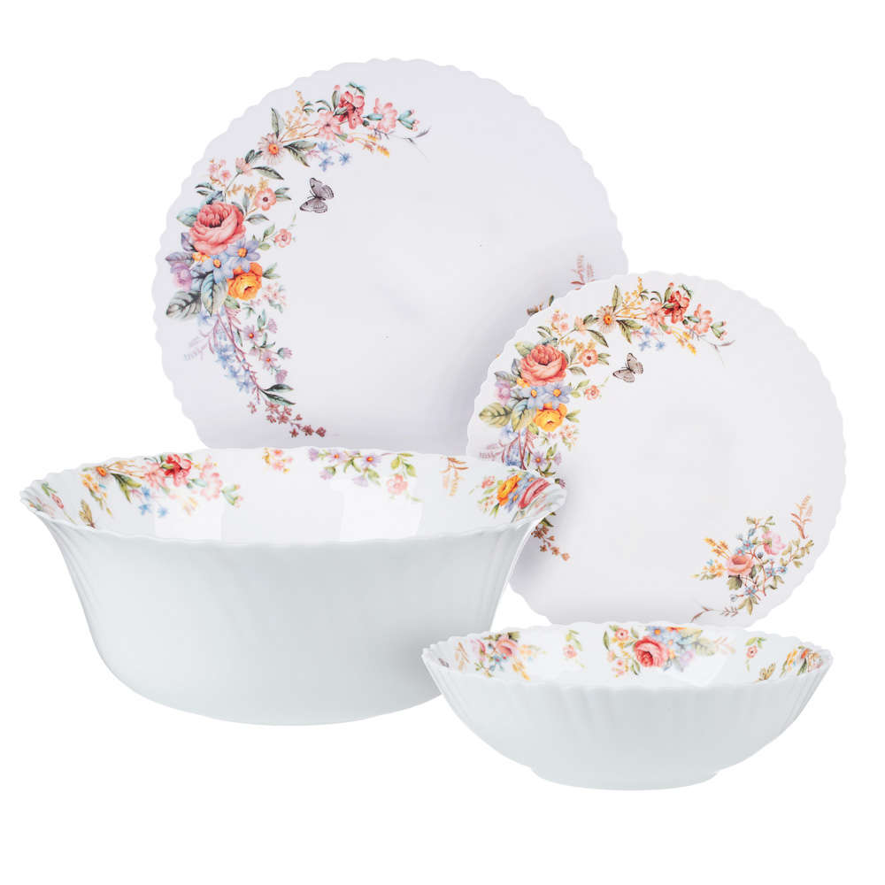 MILLIMI Darina Dinnerware set 19 ave., opal glass, 18136