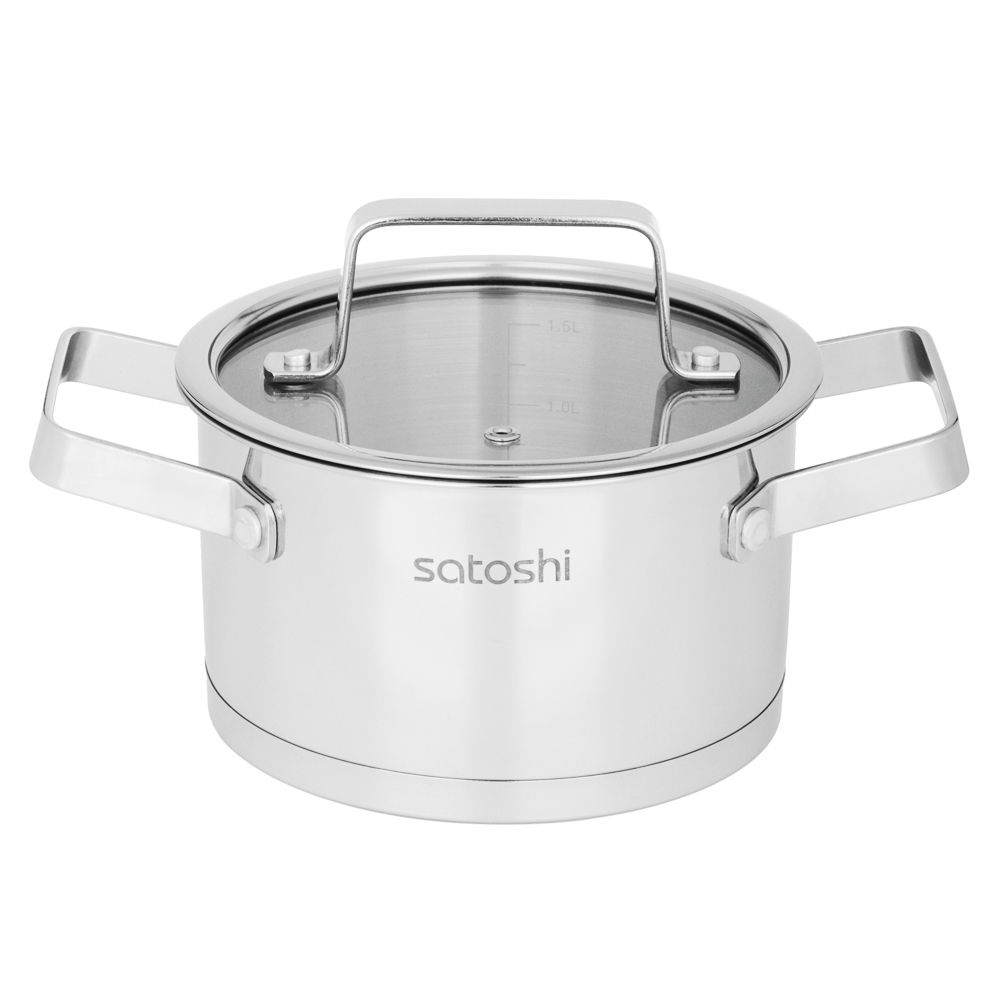 SATOSHI Chateau Pan 16x9.5cm. 1.8l. from glass lid, induction