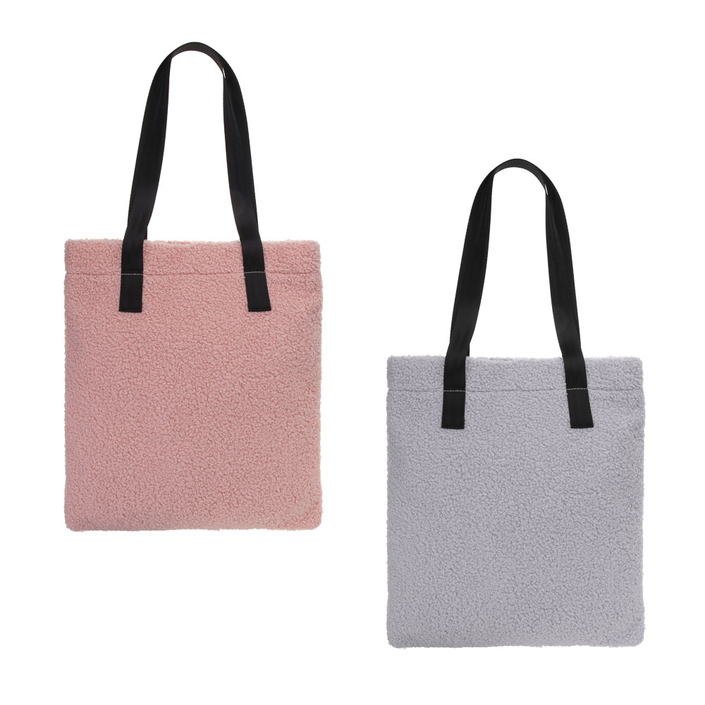 Shopper bag 38x33cm, 1 compartment, bouclé PE, 2 colors