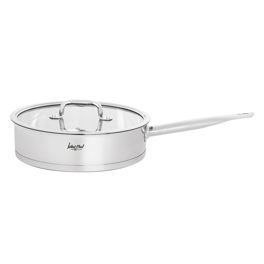 Ivlev Chef Royal Sauté pan 26x7cm 3.7l, with glass. lid, induction, stainless steel 18/10