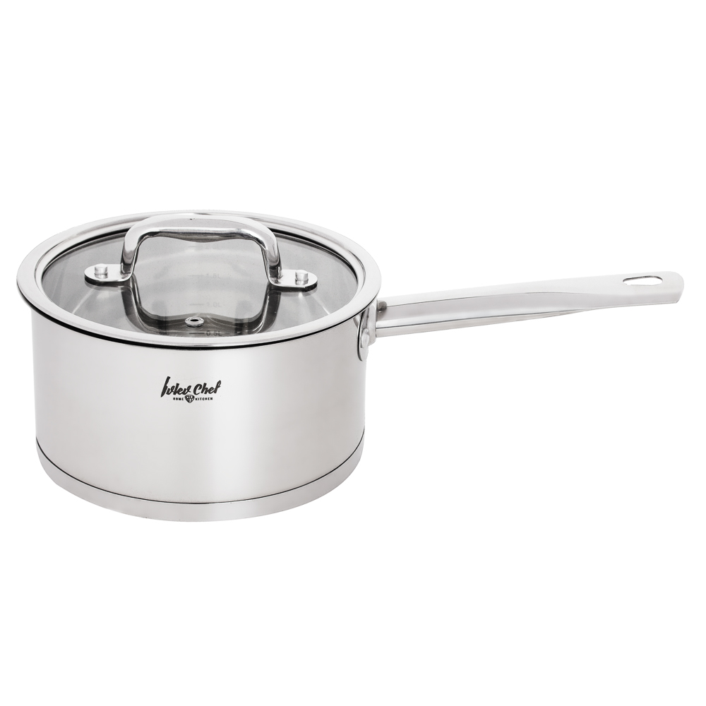 Ivlev Chef Royal Ladle 16x9cm 1.8l, glass. lid, induction, stainless steel 18/10