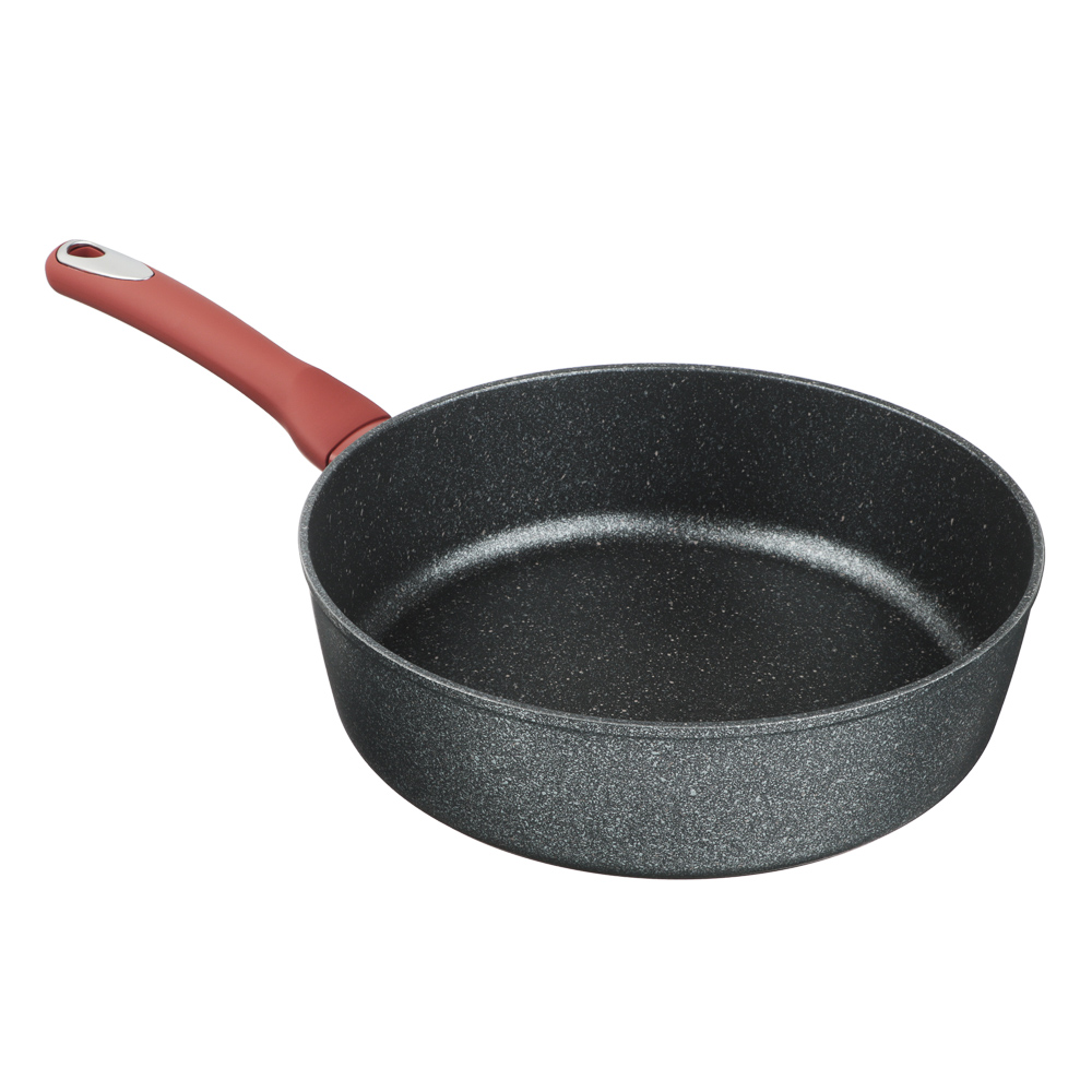 SATOSHI Louvier Deep cast frying pan d28cm, non-stick marble coating, induction