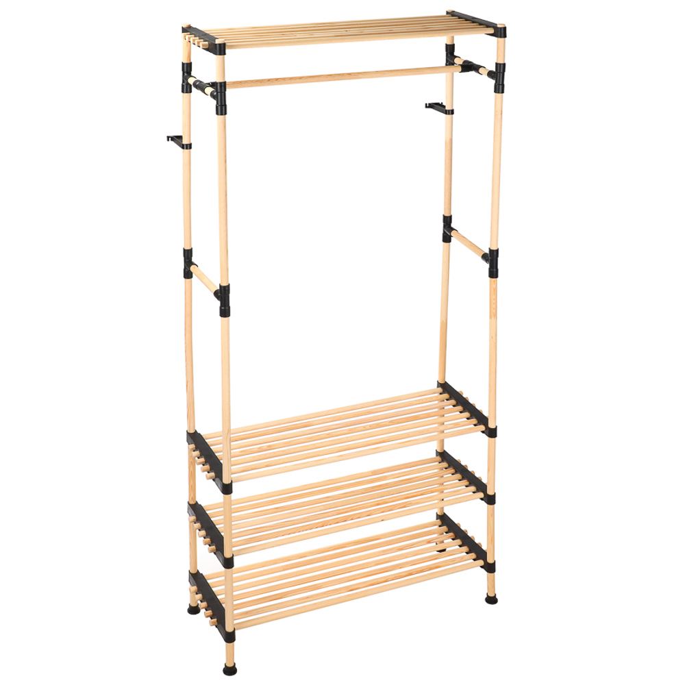 SEOWOOD Wardrobe system for storing clothes, 164x28x77 cm, natural wood