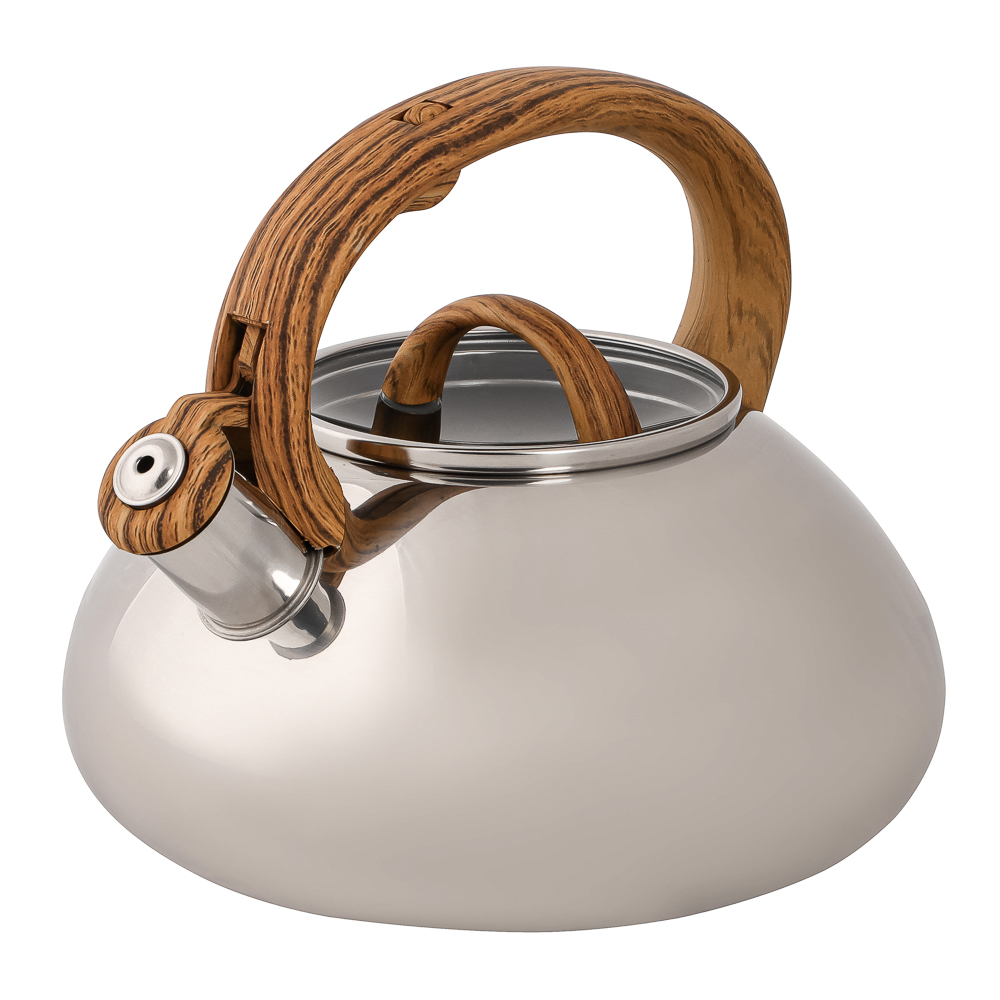 VETTA Steel kettle 3.0l "Willow" mirror, glass lid, induction
