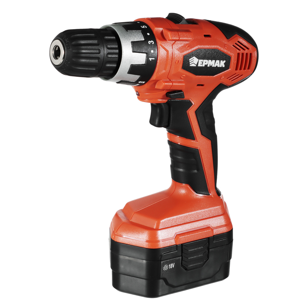 ERMAK Drill-screwdriver battery. DSHA 18-2 /Ni-Cd/18V/ 1.2 A*h/0-350/0-1250 rpm/18N*m/2 battery/case