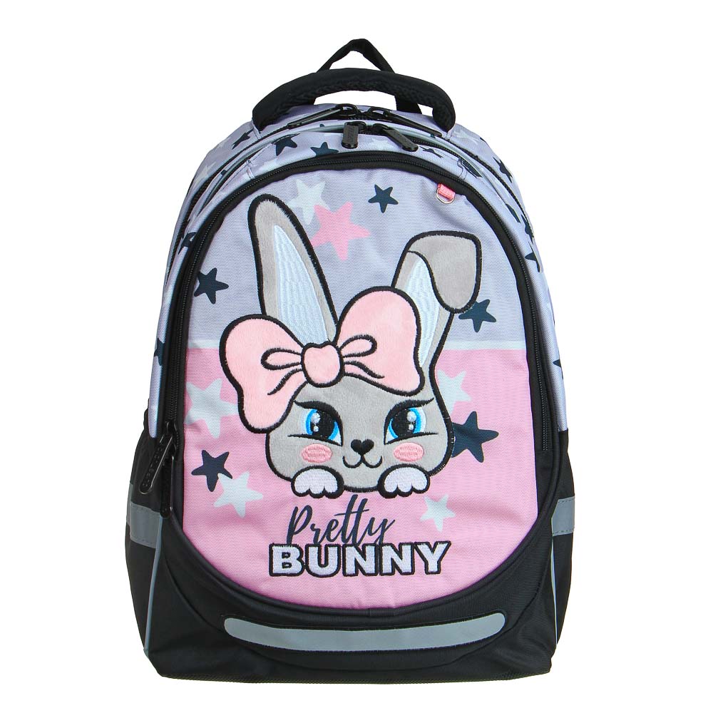 ЗАЙЧИК Рюкзак шк.полужесткий 37х28х14см, 3отд., 2карм., эргон.спинка, нагрудная стяжка, ПЭ