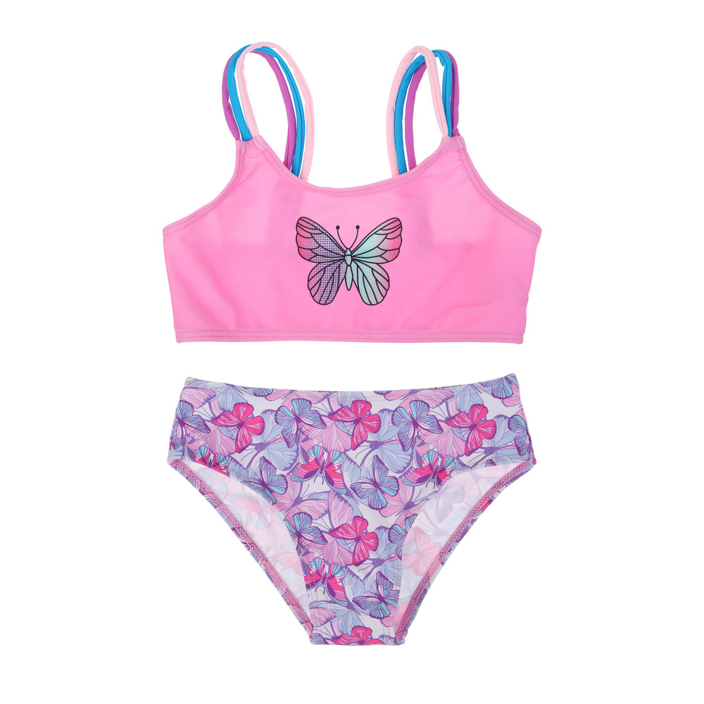 GALANTE Butterflies Two-piece swimsuit for girls, size 110-116, 82% polyester, 18% elastane
