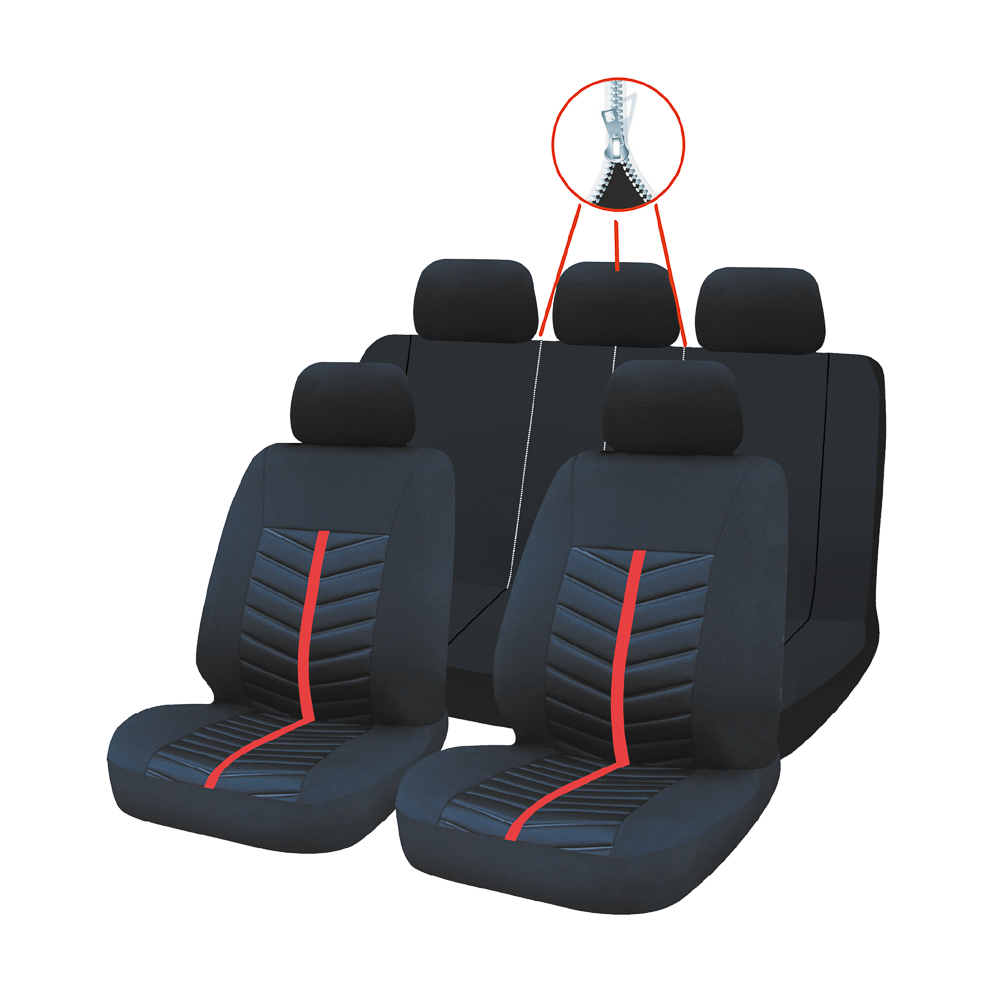 NG Universal car covers comfort plus 9 ave., polyester, 3 locks, Airbag, black/red